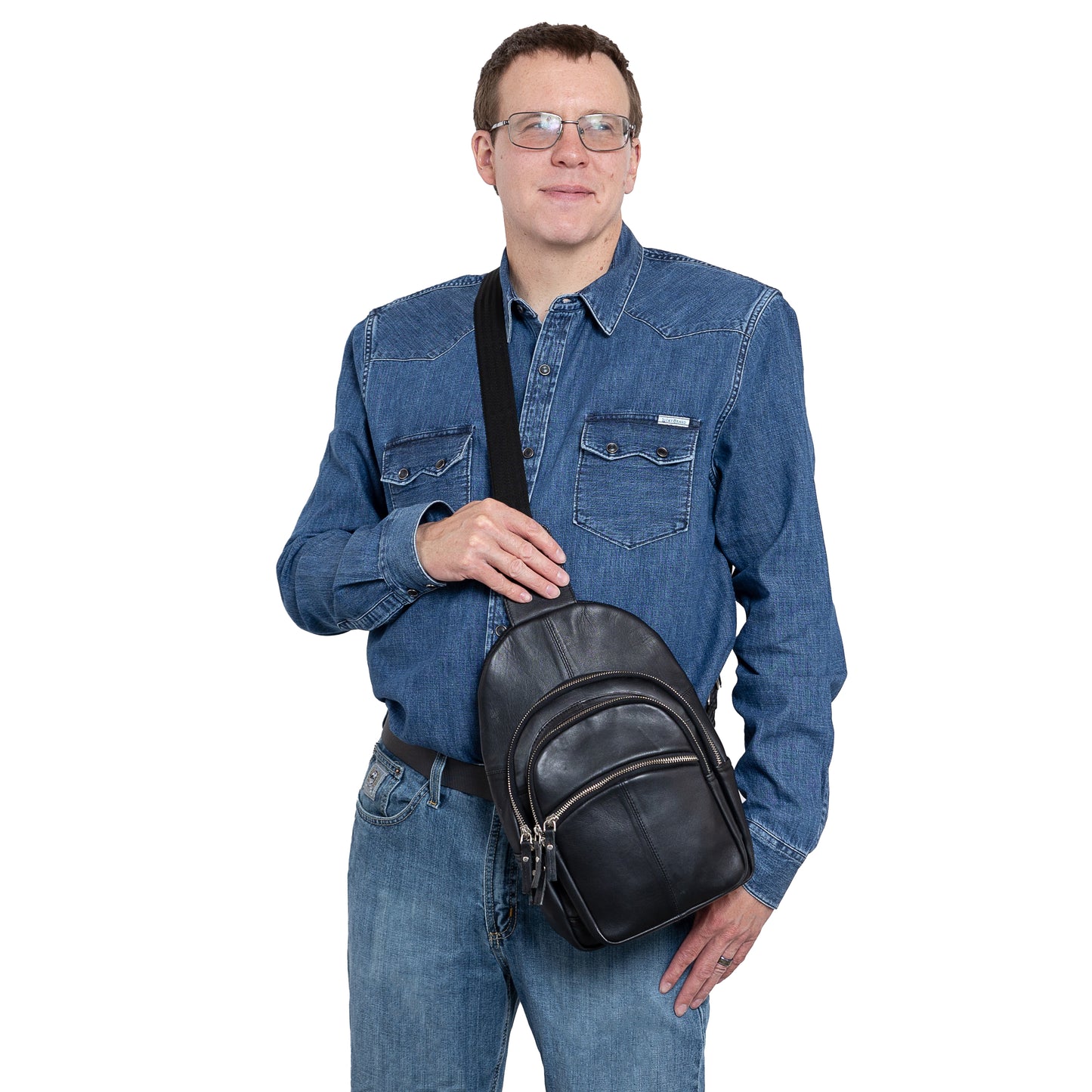 Harley Lambskin Unisex Sling Bag - Hiding Hilda, LLC