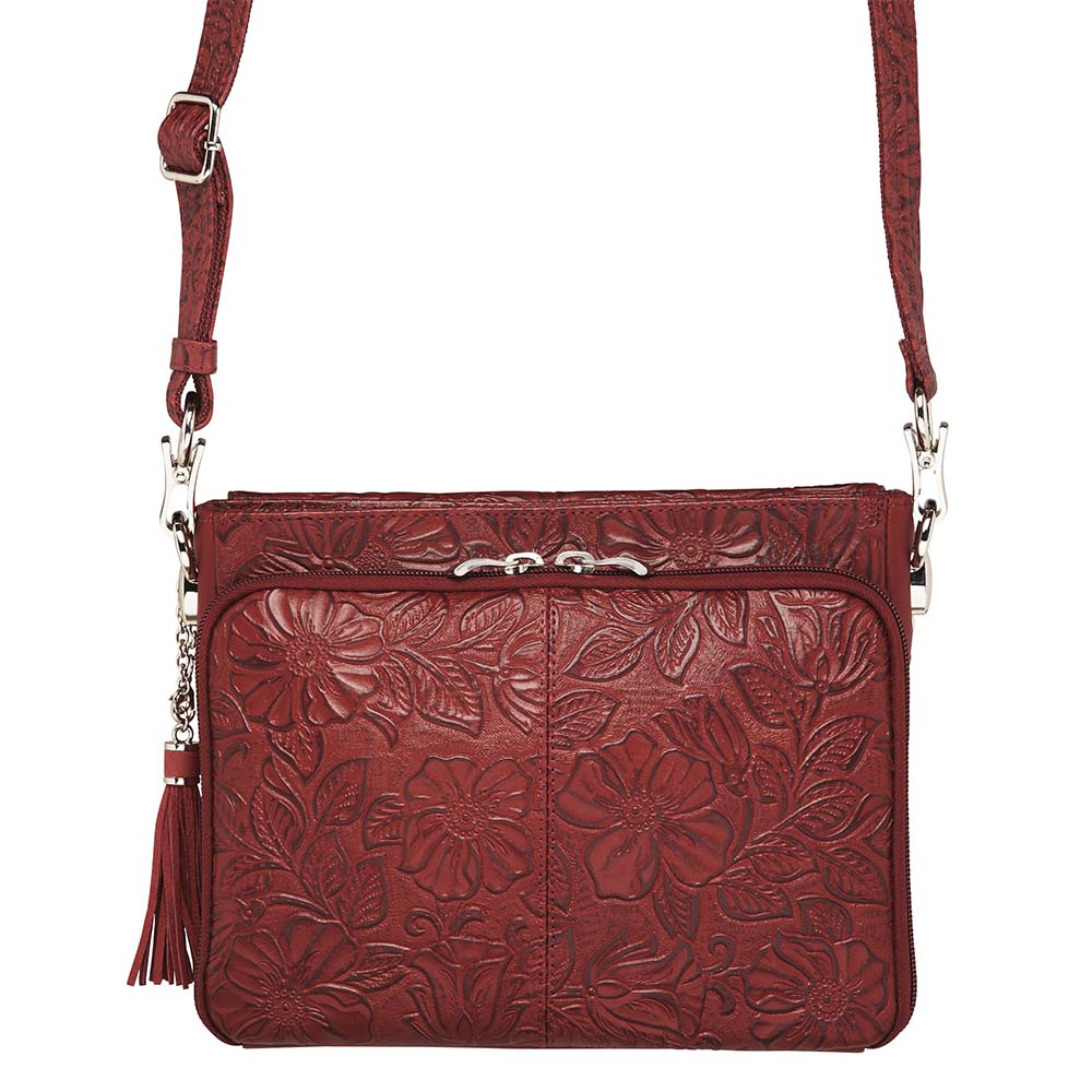 Tooled American Cowhide Leather Concealed Clutch Purse - Hiding Hilda, LLC
