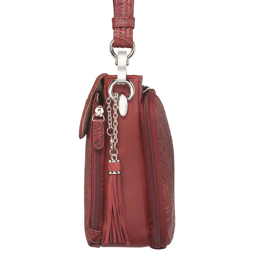 Tooled American Cowhide Leather Concealed Clutch Purse - Hiding Hilda, LLC