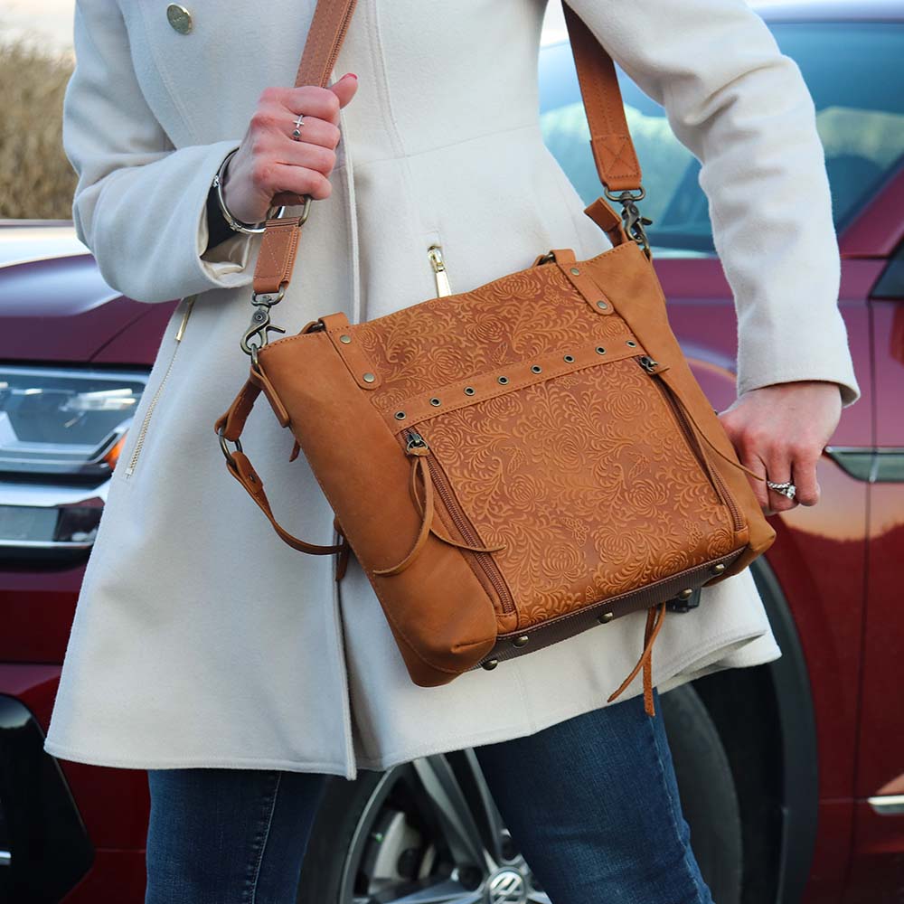 GTM Original BOHO Leather Carry Conceal Shoulder to Crossbody Purse - Hiding Hilda, LLC