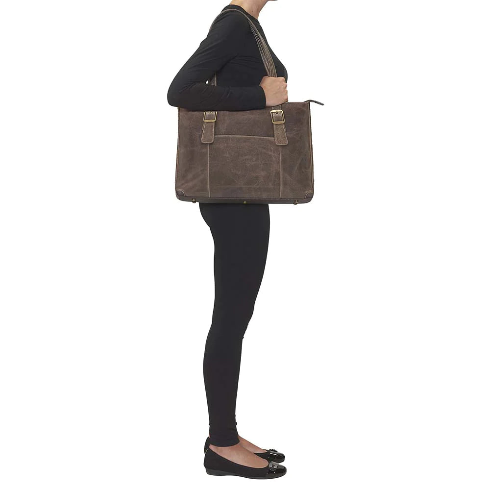 GTM Original Conceal Carry Distressed Leather Portfolio - Hiding Hilda, LLC