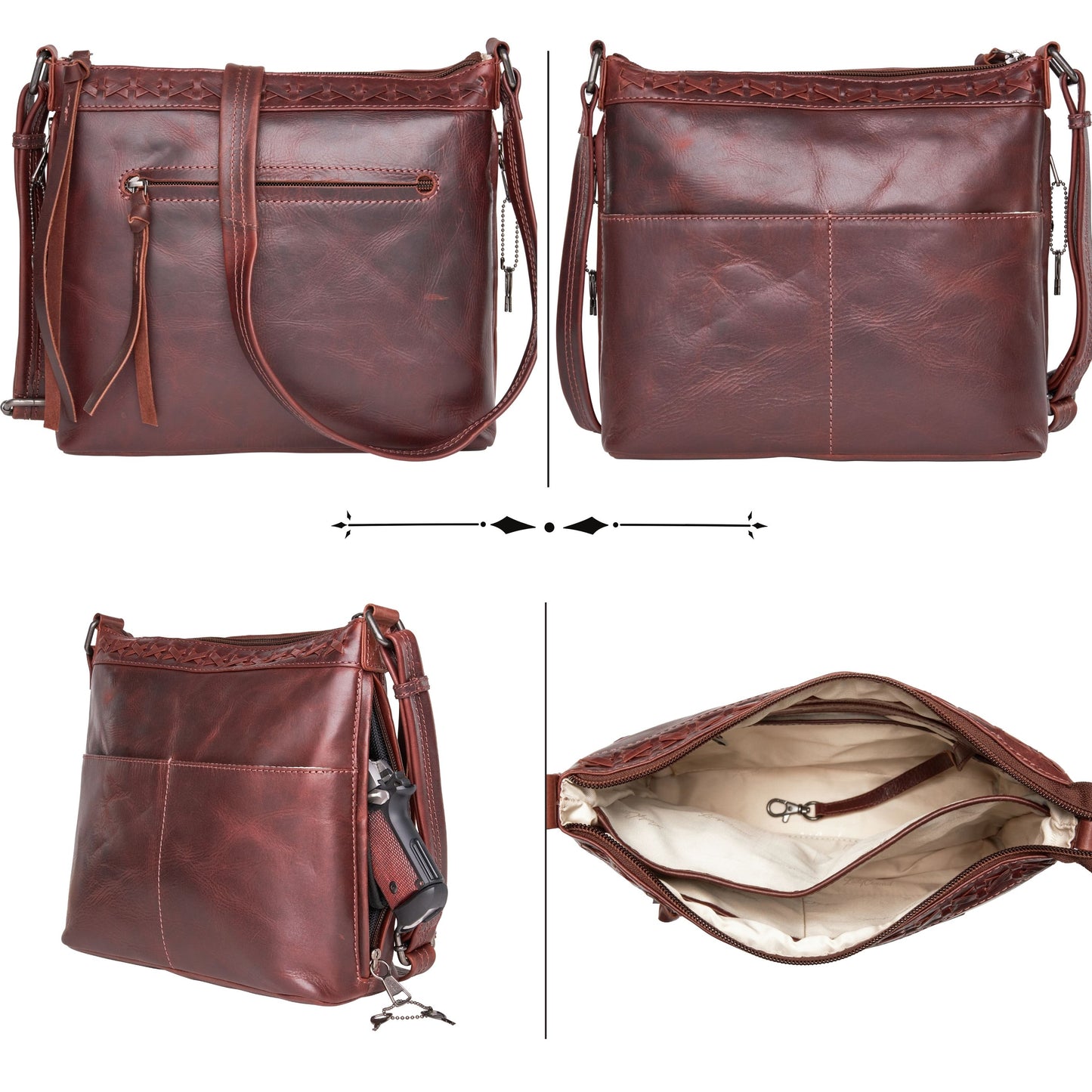 Faith Leather Lockable Crossbody Purse - Hiding Hilda, LLC