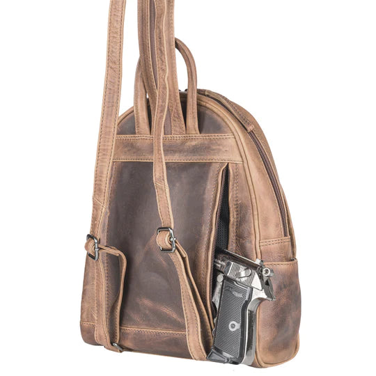 Daisy Leather Concealed Carrt Lockable Backpack - Hiding Hilda, LLC