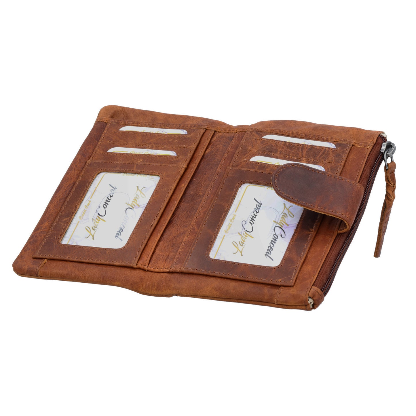 Harper RFID Distressed Leather Wallet - Hiding Hilda, LLC