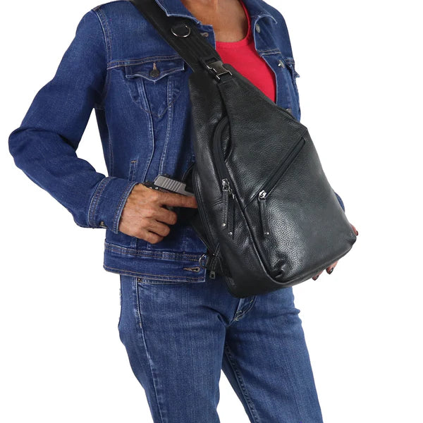 Grayson Buffalo Leather Sling Bag - Hiding Hilda, LLC