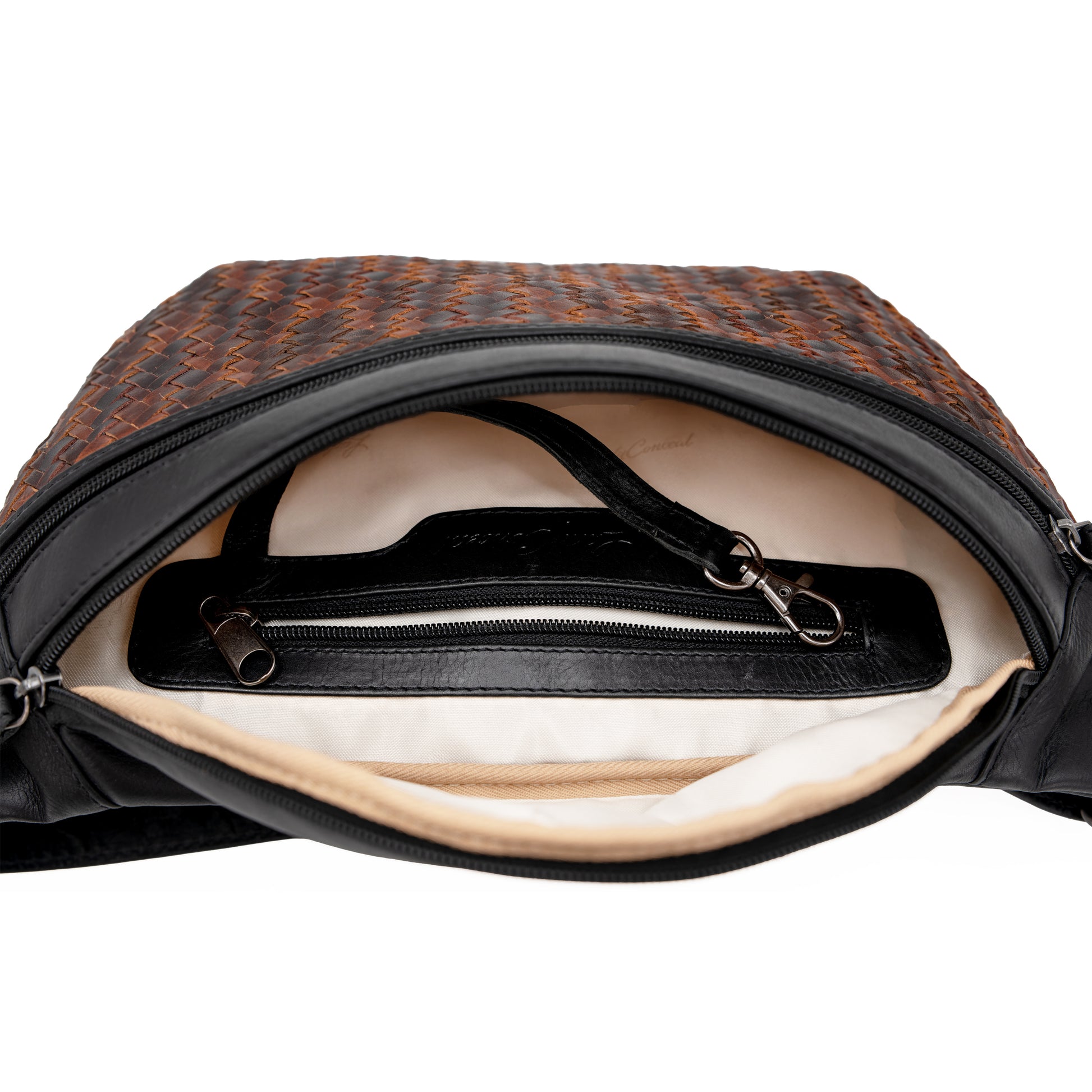 Haisley Woven Leather Sling Bag - Hiding Hilda, LLC
