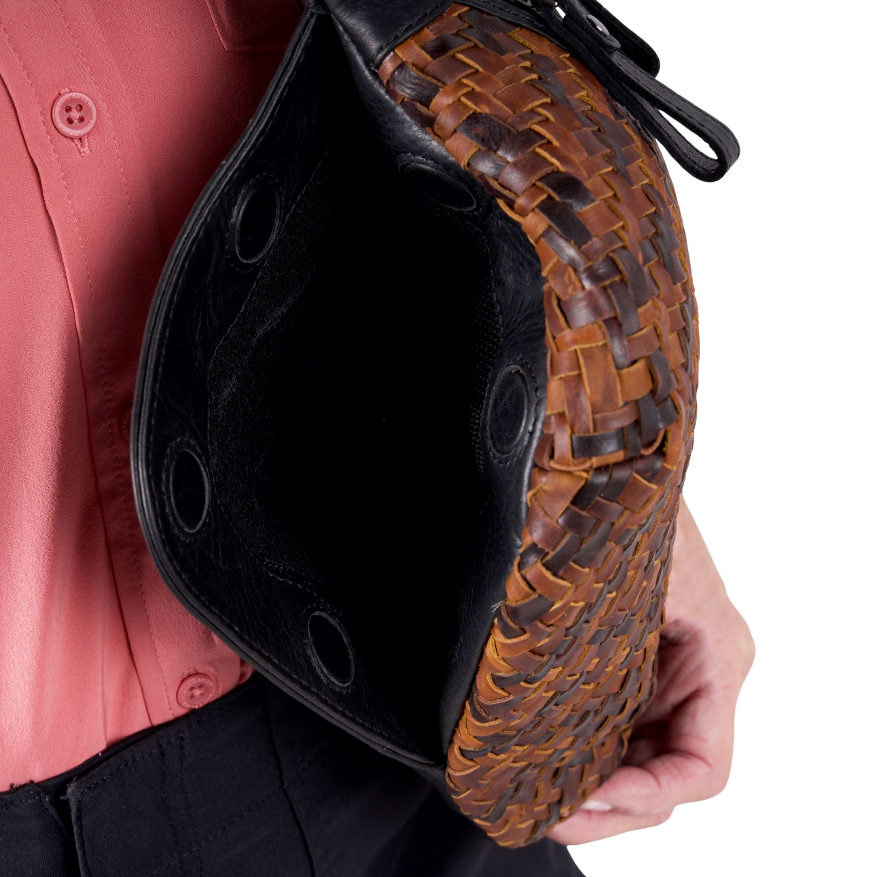 Haisley Woven Leather Sling Bag - Hiding Hilda, LLC