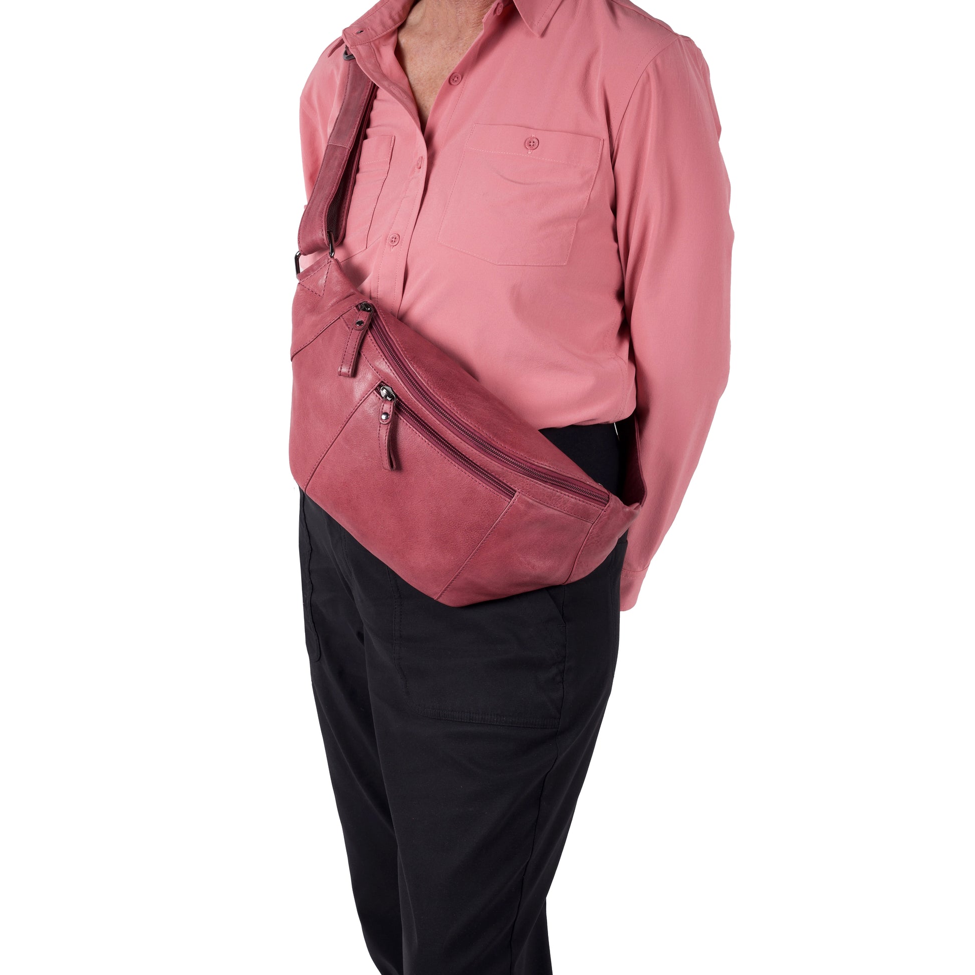 Charlie Leather Sling Bag with Magnetic Entry - Hiding Hilda, LLC