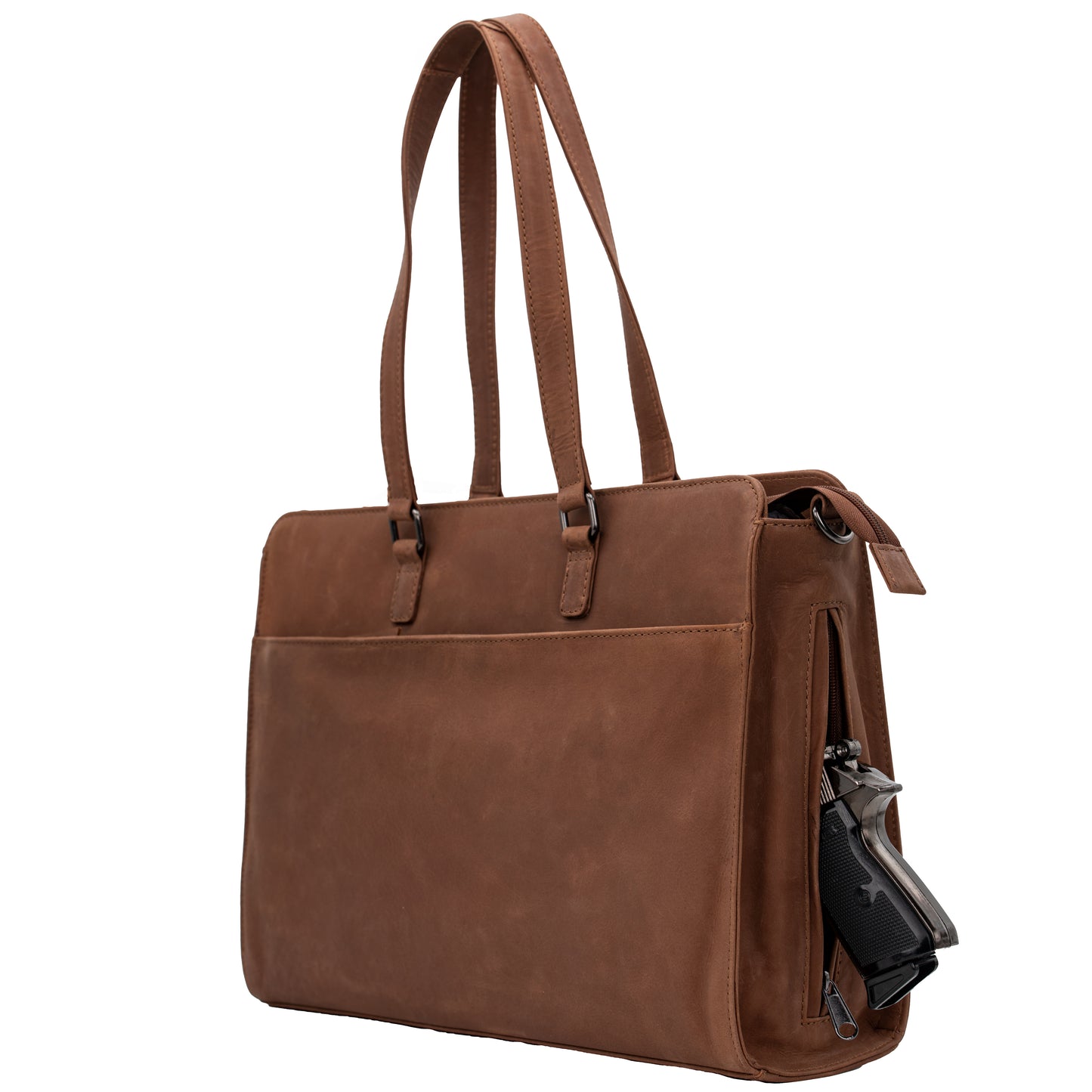 Willow Leather Computer Satchel - Hiding Hilda, LLC