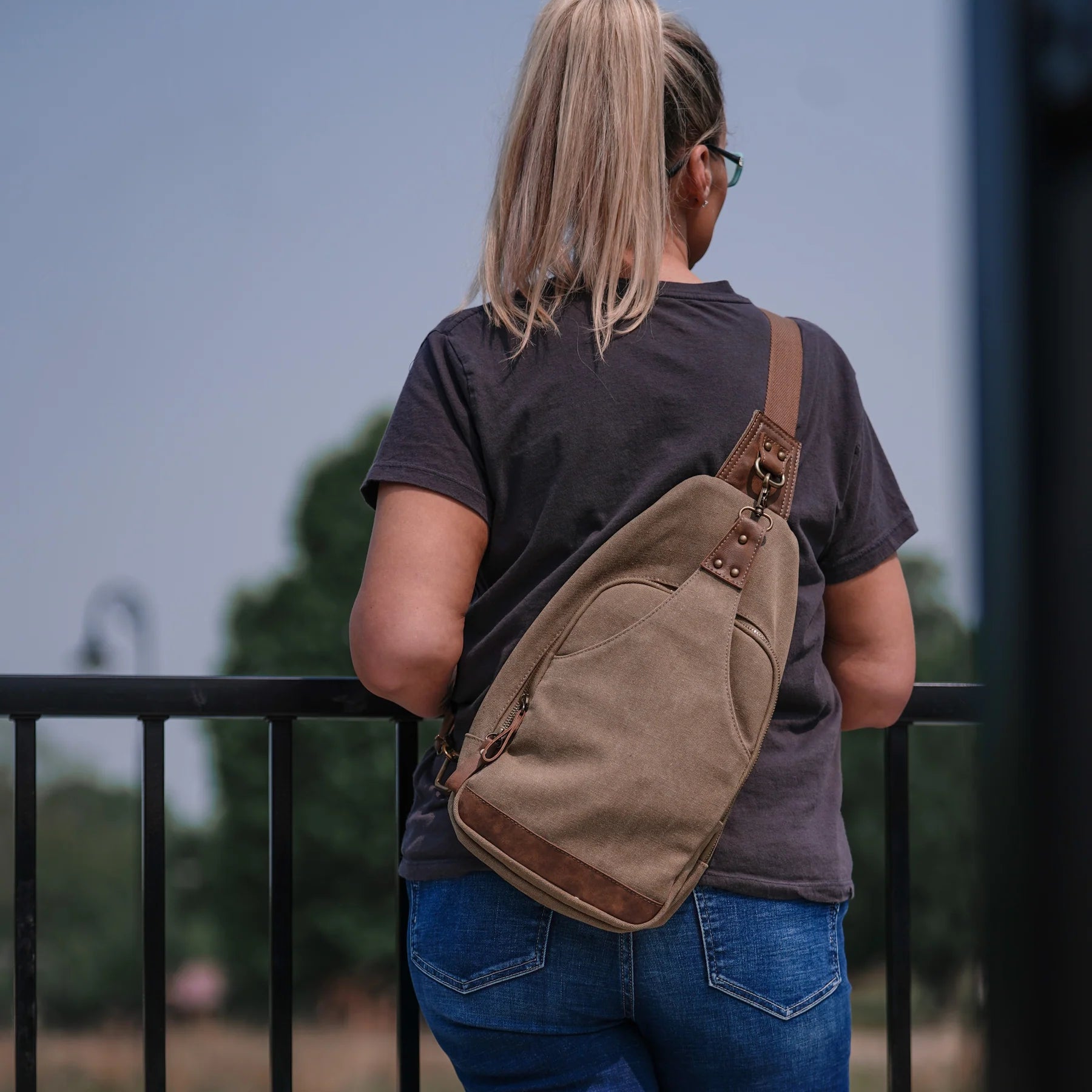 Glacier Canvas Concealed Carry Sling Backpack - Hiding Hilda, LLC