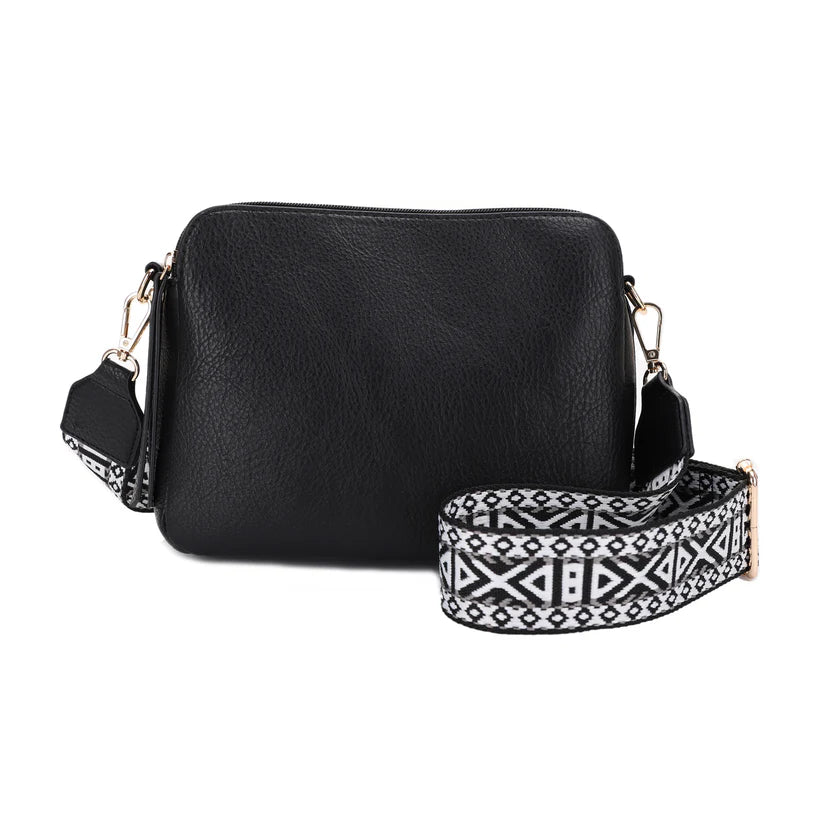 Rebecca Triple Compartment Lock and Key Crossbody Purse