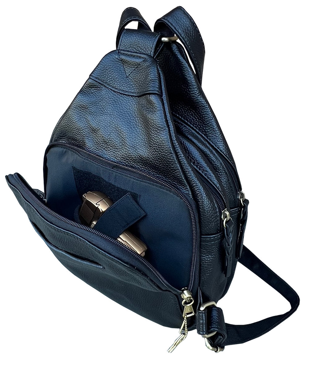 Concealed Carry Lockable Leather Backpack - Hiding Hilda, LLC