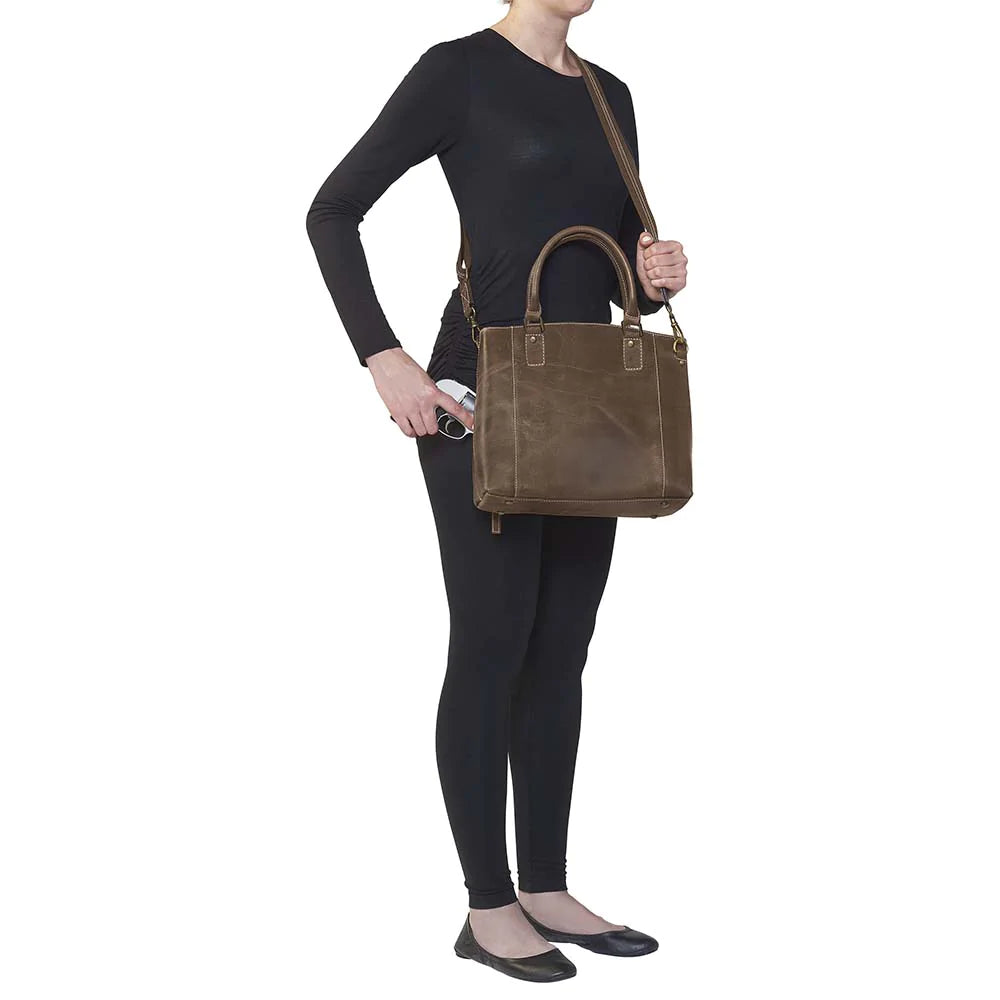 GTM Original Distressed Leather Concealed Carry Town Tote - Hiding Hilda, LLC
