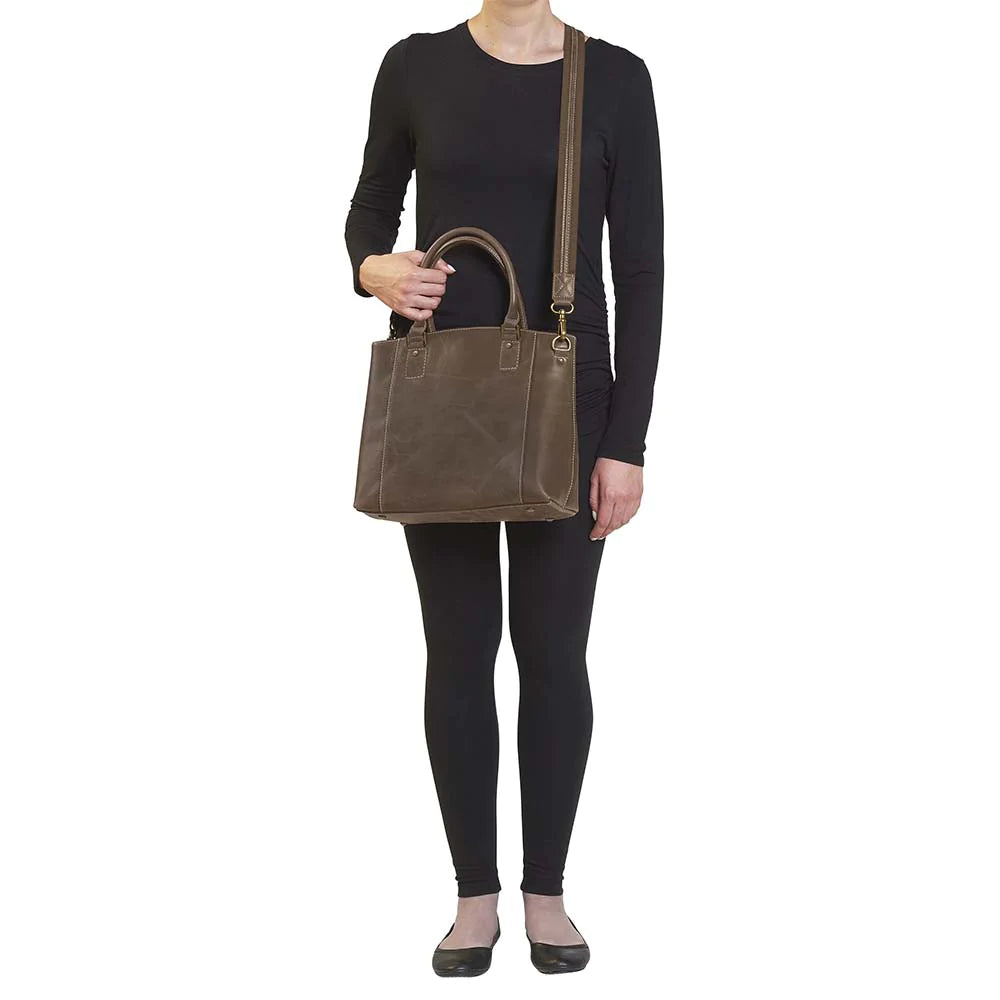 GTM Original Distressed Leather Concealed Carry Town Tote - Hiding Hilda, LLC