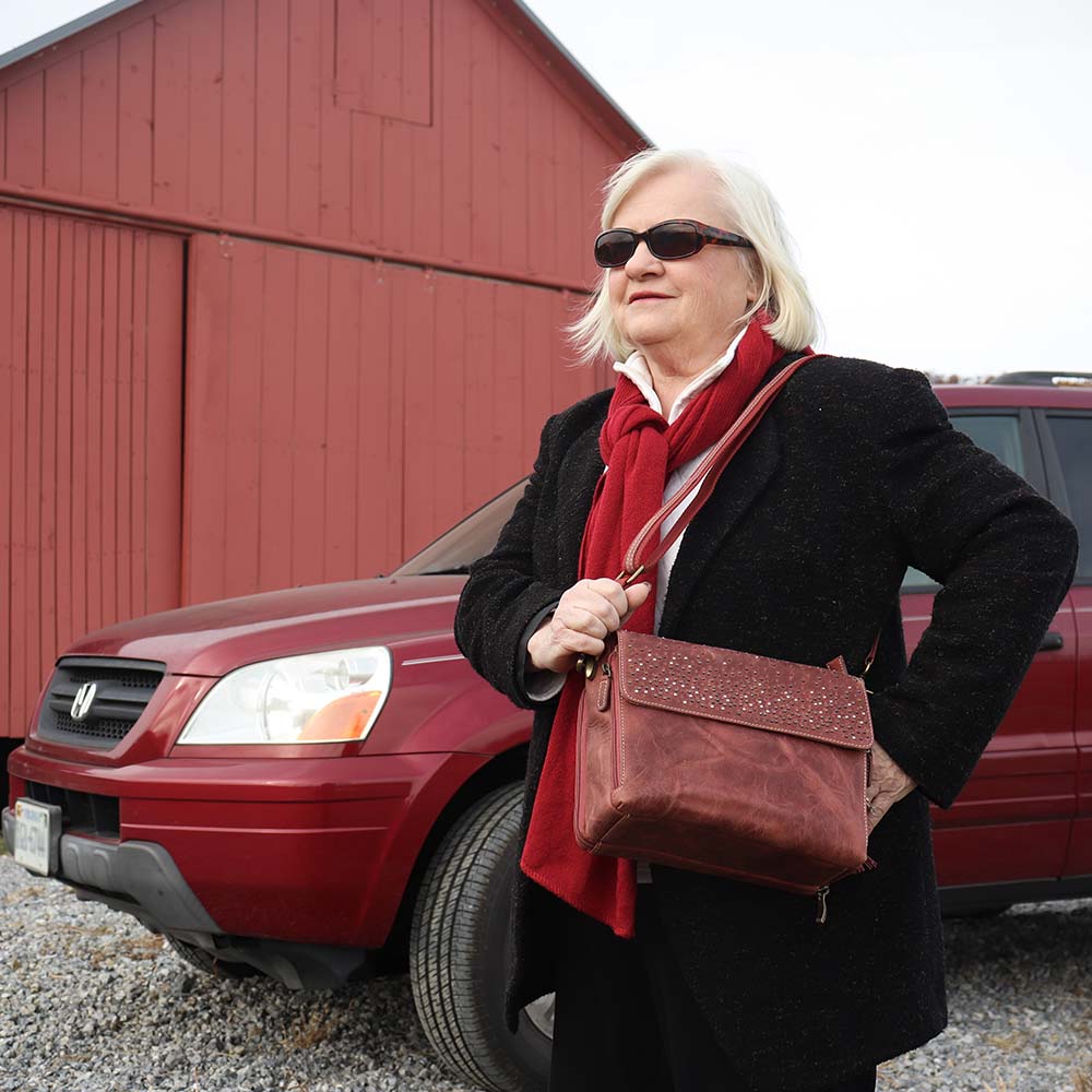 GTM Original Distressed Buffalo Leather Concealed Carry Shoulder Clutch Handbag - Hiding Hilda, LLC