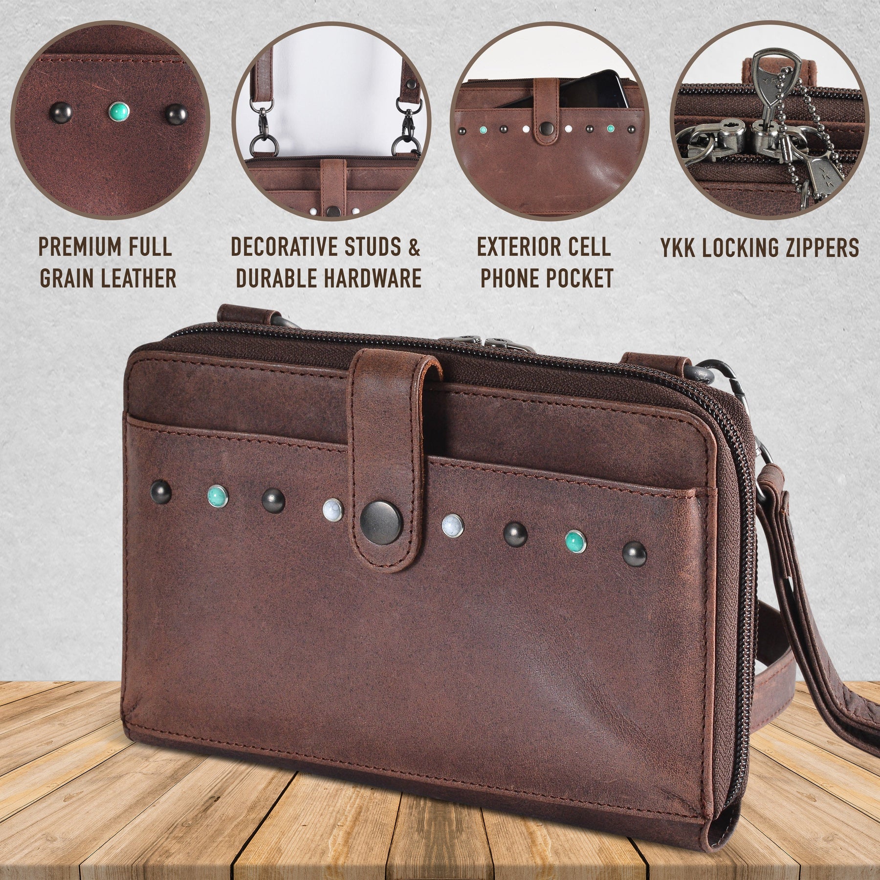 NEW SIZE Millie Leather Concealed Carry Crossbody Organizer - Hiding Hilda, LLC