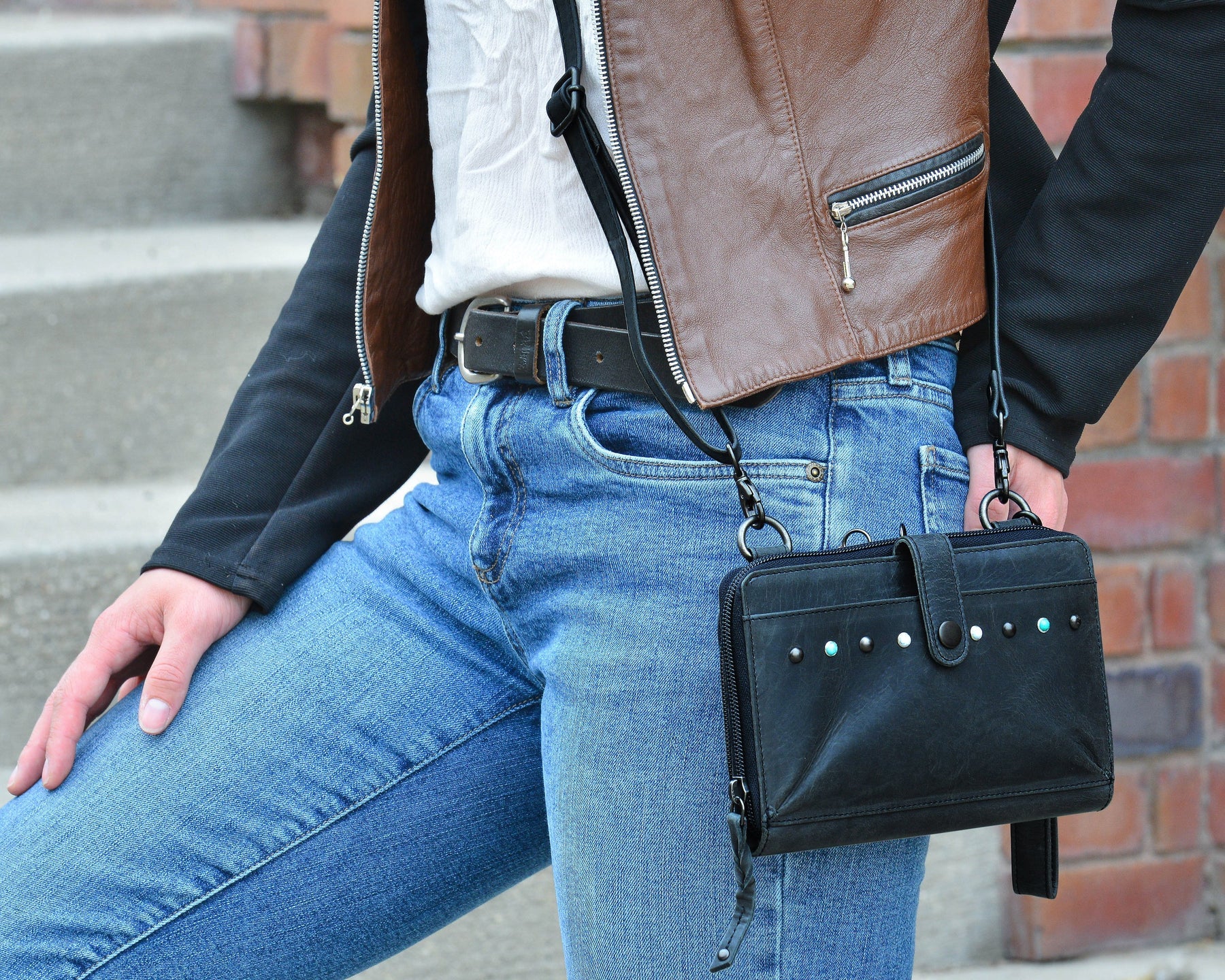 NEW SIZE Millie Leather Concealed Carry Crossbody Organizer - Hiding Hilda, LLC