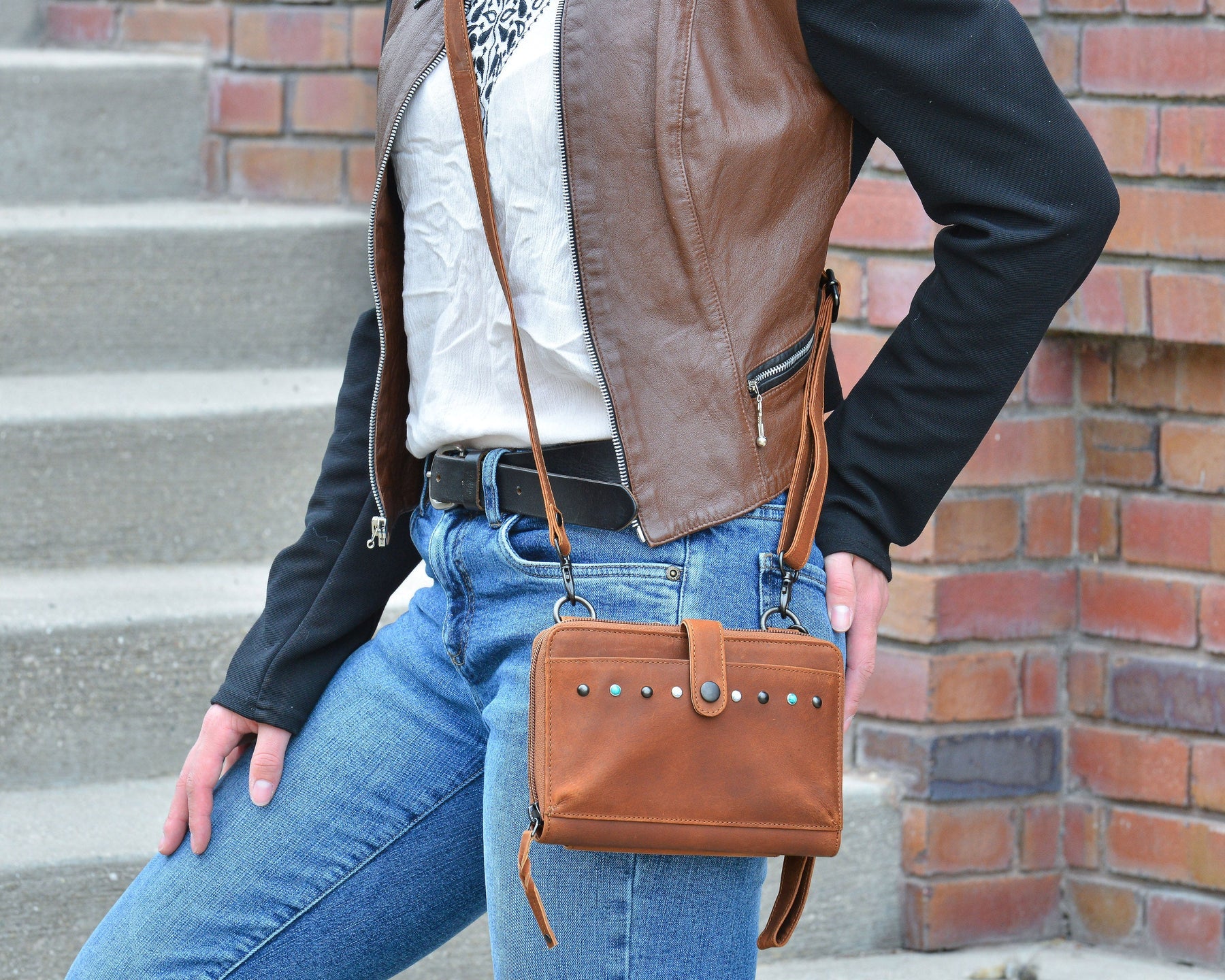 NEW SIZE Millie Leather Concealed Carry Crossbody Organizer - Hiding Hilda, LLC