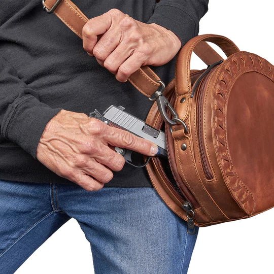 NEW Oaklee Gorgeous Leather Concealed Carry Cantina Purse with Crossbody Strap - Hiding Hilda, LLC