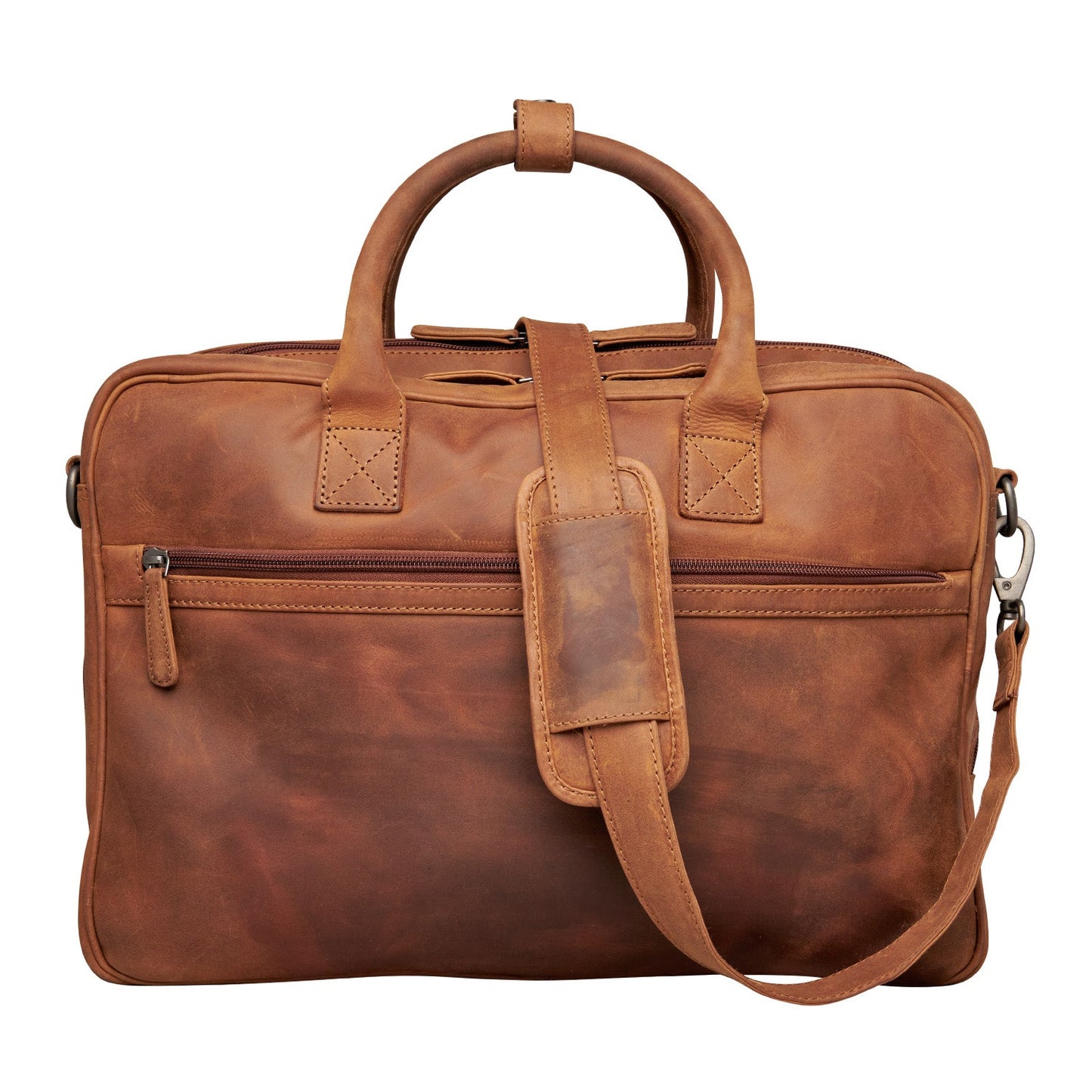 Concealed Carry Hayden Distressed Leather Hayden Leather Computer Briefcase with RFID Organizer - Hiding Hilda, LLC