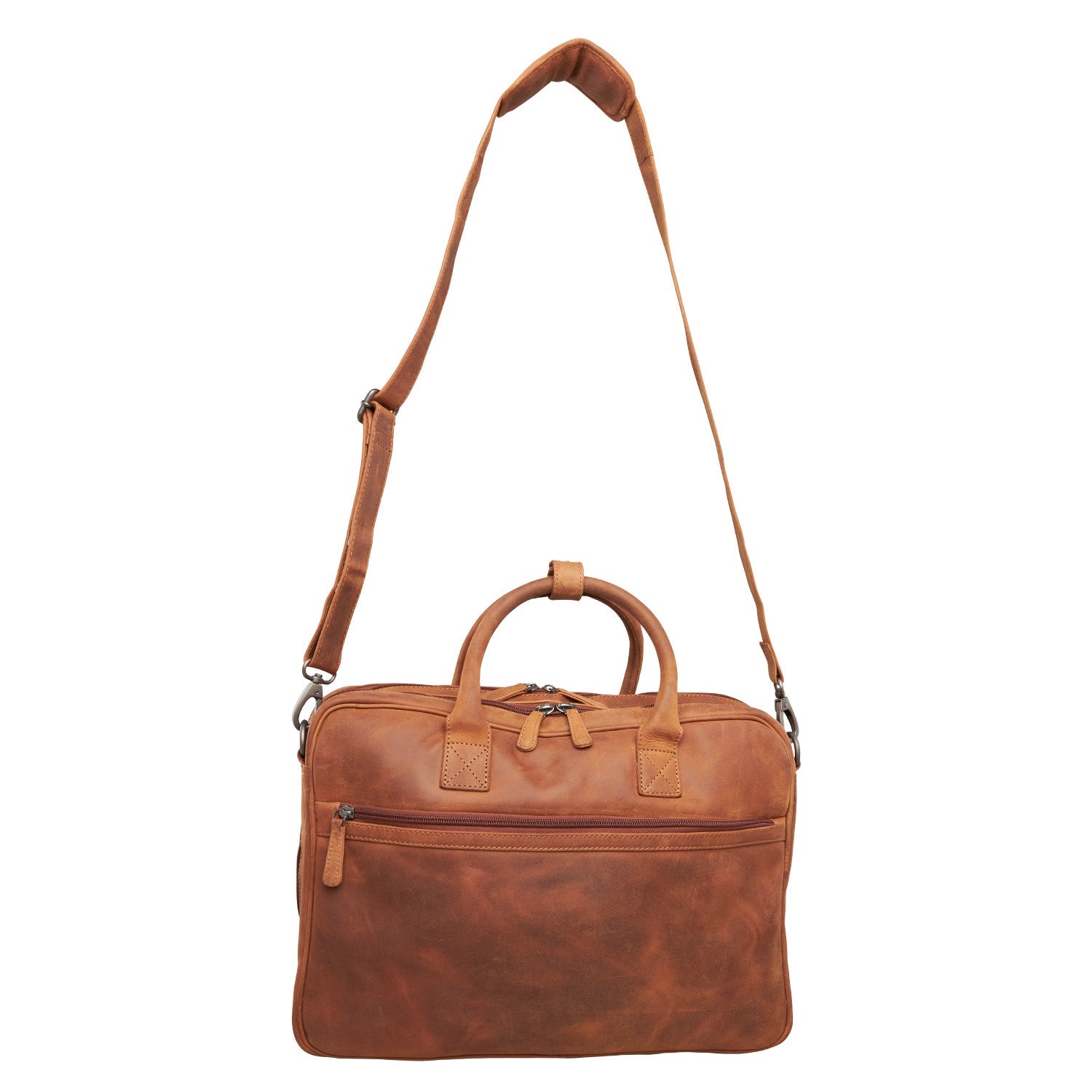 Concealed Carry Hayden Distressed Leather Hayden Leather Computer Briefcase with RFID Organizer - Hiding Hilda, LLC