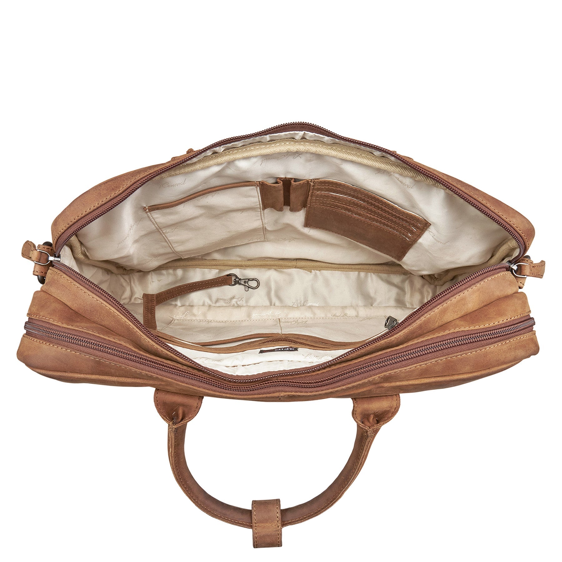Concealed Carry Hayden Distressed Leather Hayden Leather Computer Briefcase with RFID Organizer - Hiding Hilda, LLC
