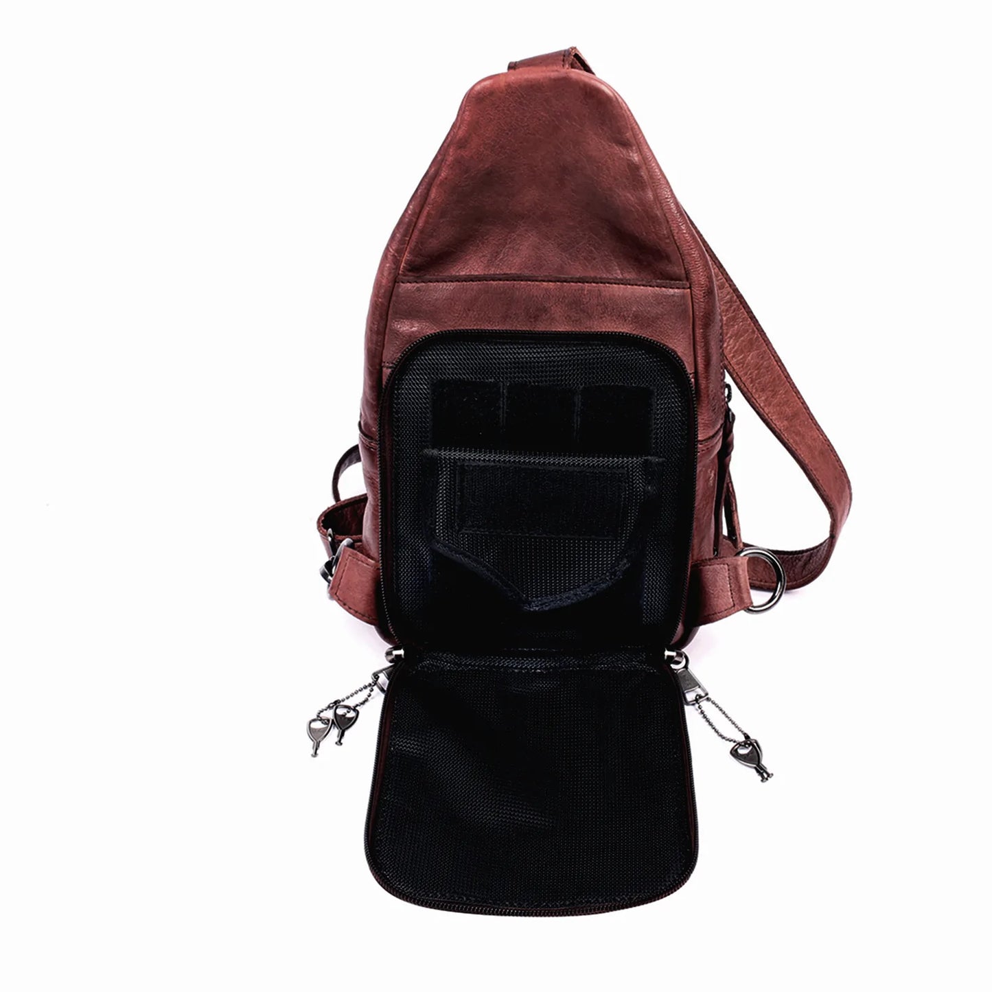 Taylor Unisex Leather Concealed Carry Sling Backpack - Hiding Hilda, LLC