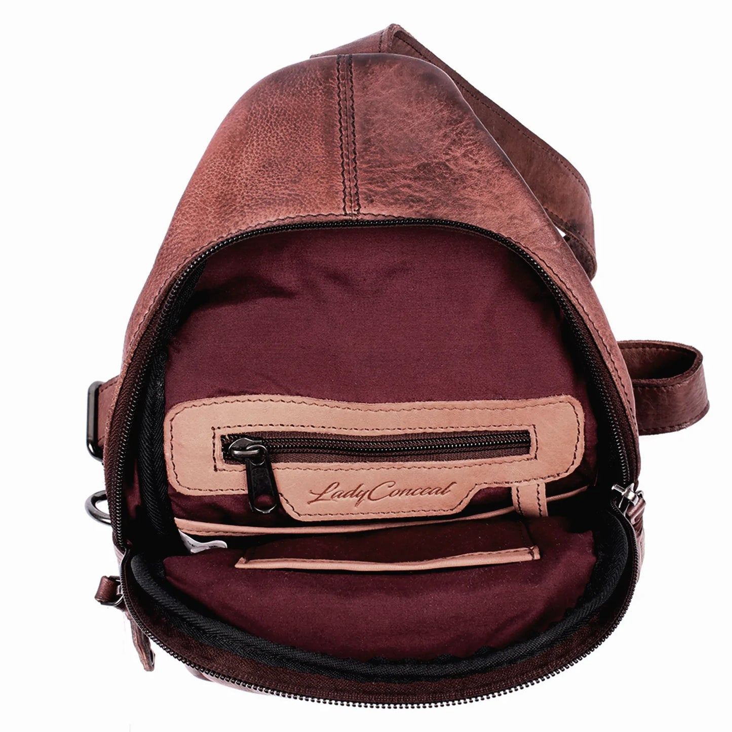 Taylor Unisex Leather Concealed Carry Sling Backpack - Hiding Hilda, LLC