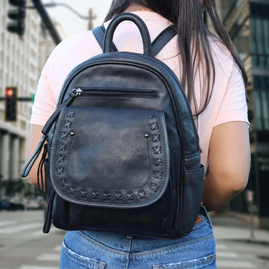 Daisy Leather Concealed Carrt Lockable Backpack - Hiding Hilda, LLC