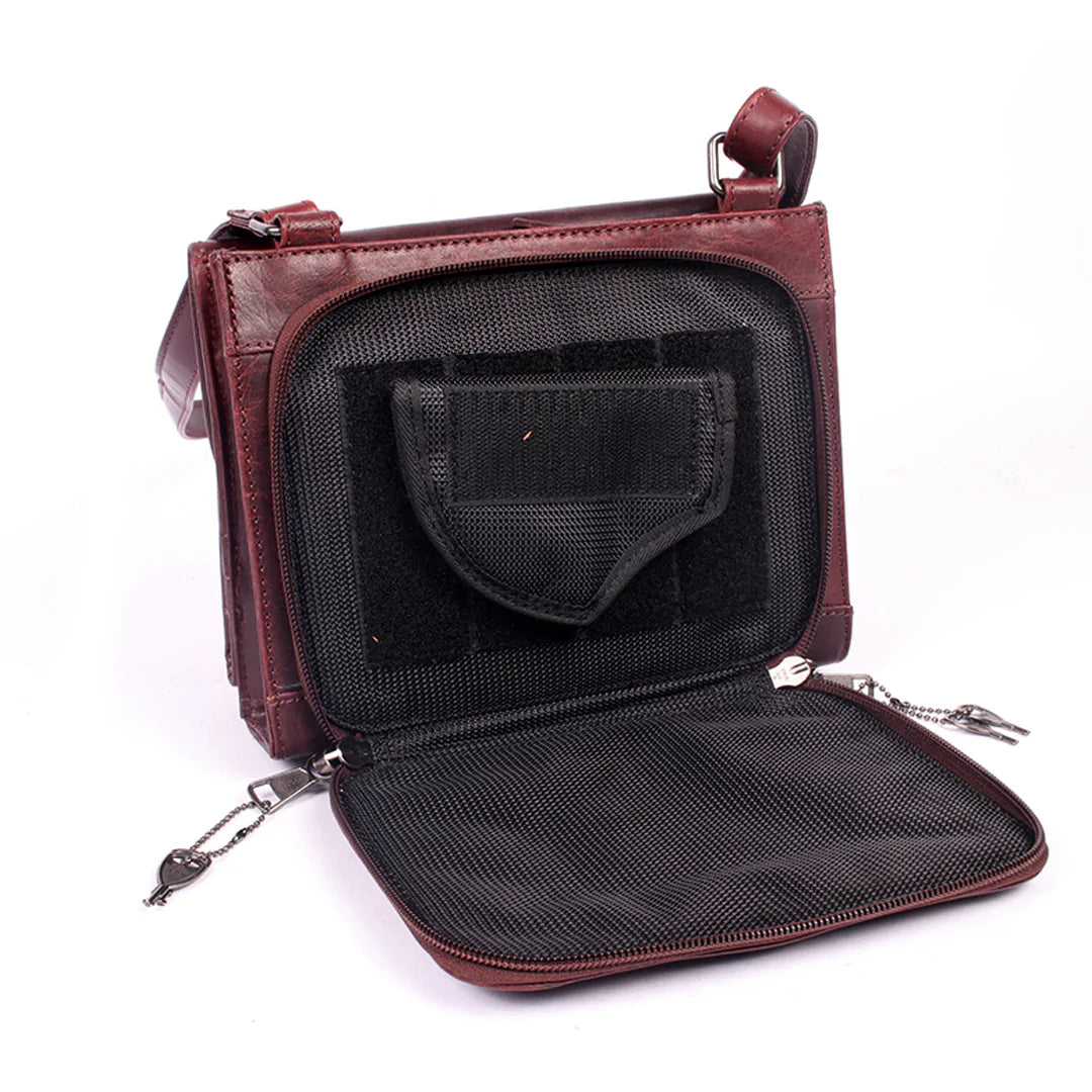 Raelynn Buffalo Leather Compact Conceal Carry Organizer - Hiding Hilda, LLC