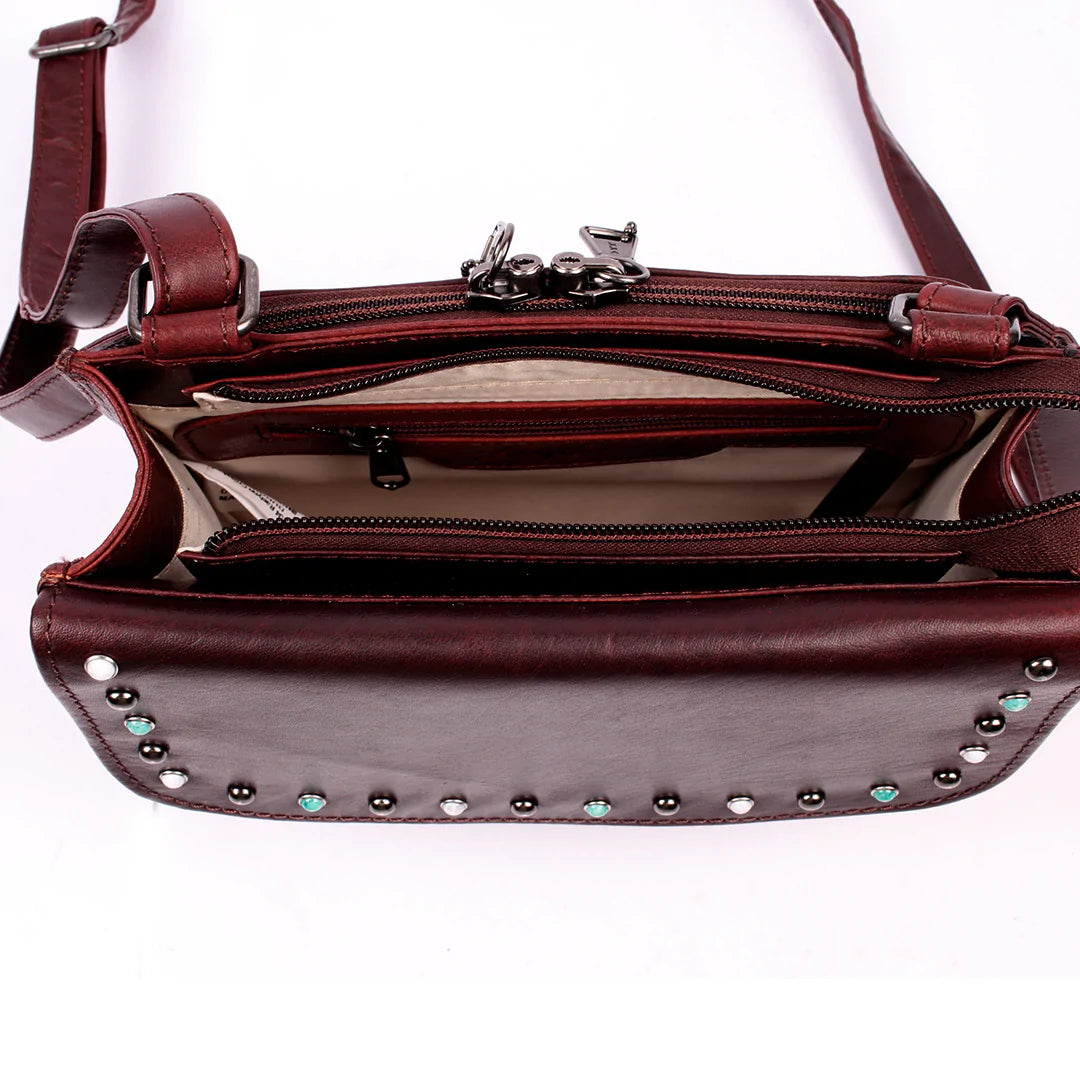Raelynn Buffalo Leather Compact Conceal Carry Organizer - Hiding Hilda, LLC
