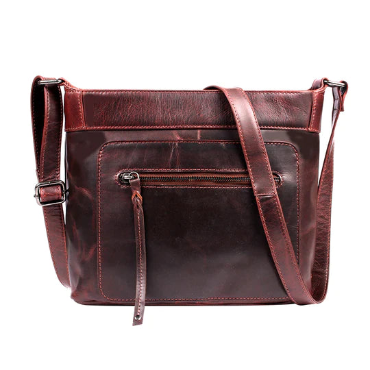 Delaney Conceal Carry Distressed Leather Crossbody Purse - Hiding Hilda, LLC