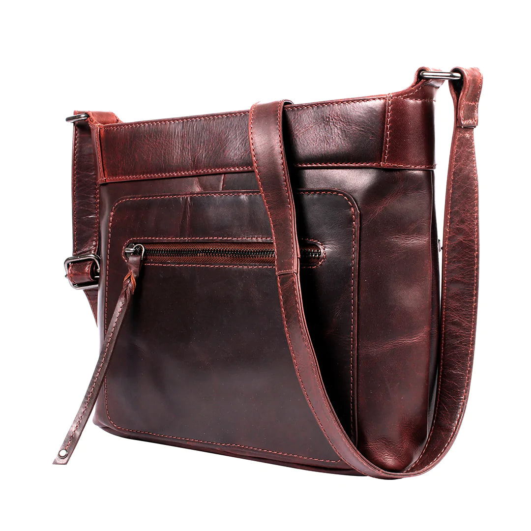 Delaney Conceal Carry Distressed Leather Crossbody Purse - Hiding Hilda, LLC