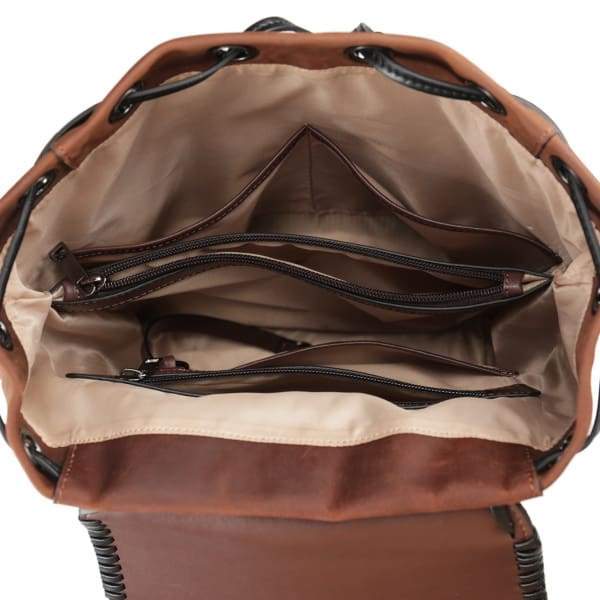 Lady Conceal Allie Lockable Leather Conceal Carry Backpack NEW! - Hiding Hilda, LLC