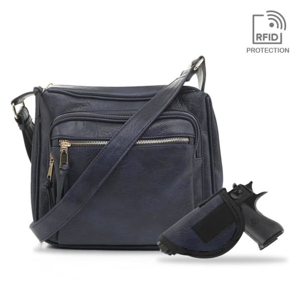 Brooklyn New Concealed Carry Crossbody Purse - Navy - Crossbody