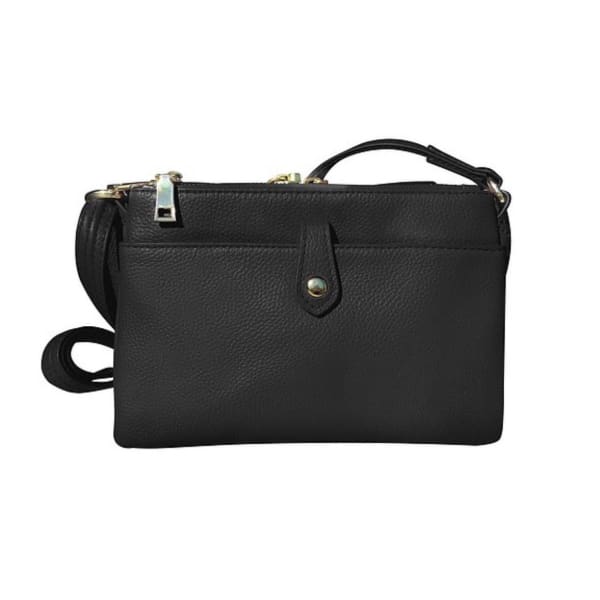 Compact Lockable Leather Conceal and Carry Shoulder Clutch by Roma - Hiding Hilda, LLC