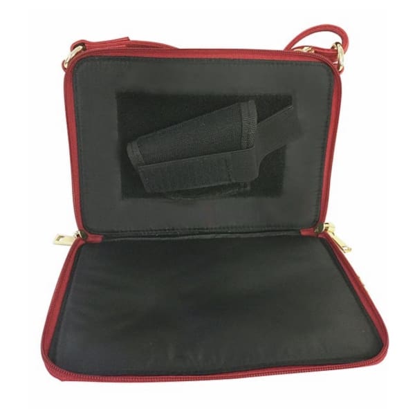 Compact Lockable Leather Conceal and Carry Shoulder Clutch by Roma - Hiding Hilda, LLC