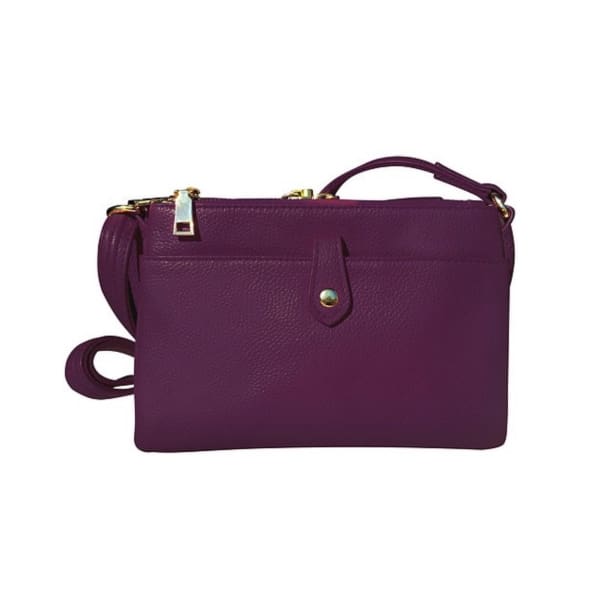 Compact Lockable Leather Conceal and Carry Shoulder Clutch by Roma - Hiding Hilda, LLC
