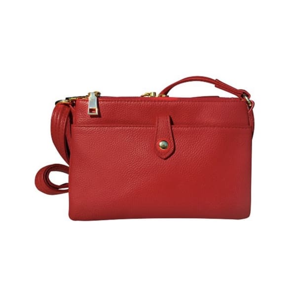 Compact Lockable Leather Conceal and Carry Shoulder Clutch by Roma - Hiding Hilda, LLC