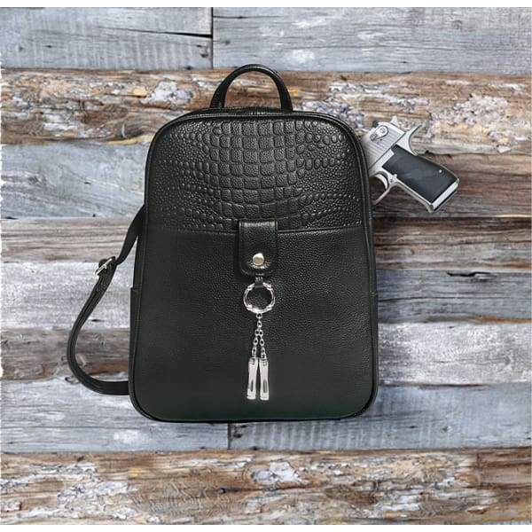 Cute Leather Lockable Conceal Carry Backpack by Roma Leathers - Hiding Hilda, LLC