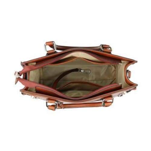 Lady Conceal Emma Beautiful Locking Leather Satchel Conceal Carry Purse - Hiding Hilda, LLC
