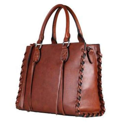 Lady Conceal Emma Beautiful Locking Leather Satchel Conceal Carry Purse - Hiding Hilda, LLC