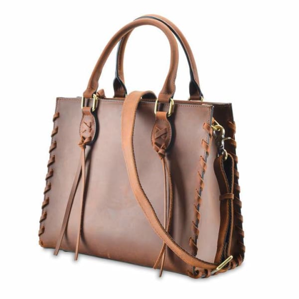 Emma Beautiful Locking Leather Satchel Conceal Carry Purse NEW! - Purse