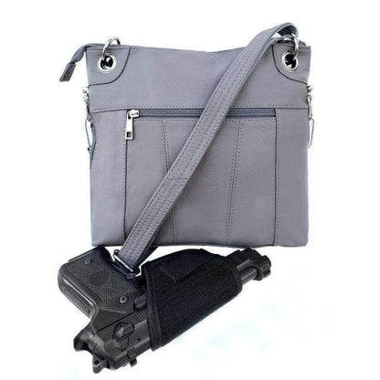 Essential Leather Lockable Crossbody Conceal Carry Bag by Roma Leather Gun Bags - Hiding Hilda, LLC