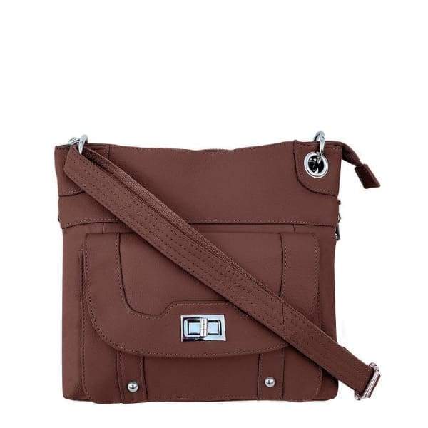 Essential Leather Lockable Crossbody Conceal Carry Bag by Roma Leather Gun Bags - Hiding Hilda, LLC