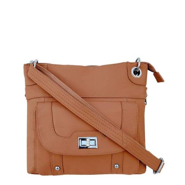 Essential Leather Lockable Crossbody Conceal Carry Bag by Roma Leather Gun Bags - Hiding Hilda, LLC
