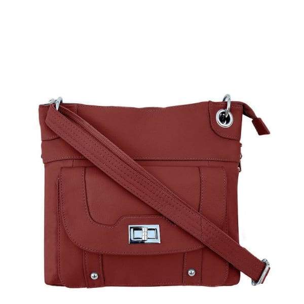 Essential Leather Lockable Crossbody Conceal Carry Bag by Roma Leather Gun Bags - Hiding Hilda, LLC