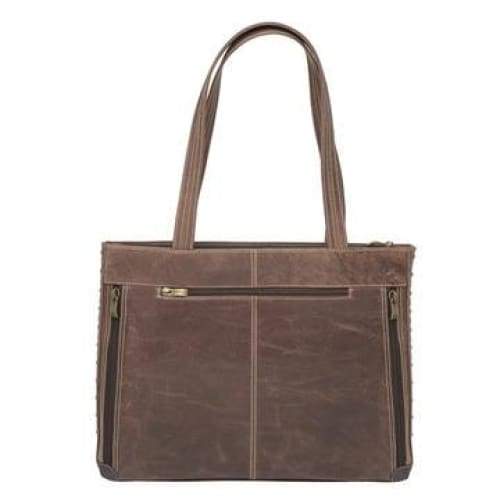 GTM Original Conceal Carry Distressed Buffalo Leather Shoulder Portfolio - Hiding Hilda, LLC