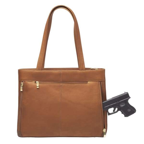 GTM Original Leather Concealed Carry Portfolio Tote - Hiding Hilda, LLC