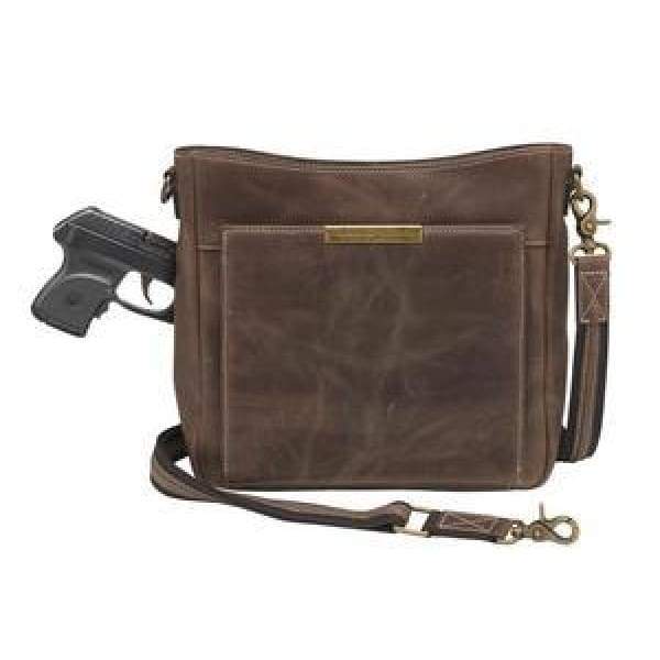 GTM Original RFID Distressed Leather Crossbody with Built in Wallet Concealment Purse - NEW COLORS - Hiding Hilda, LLC
